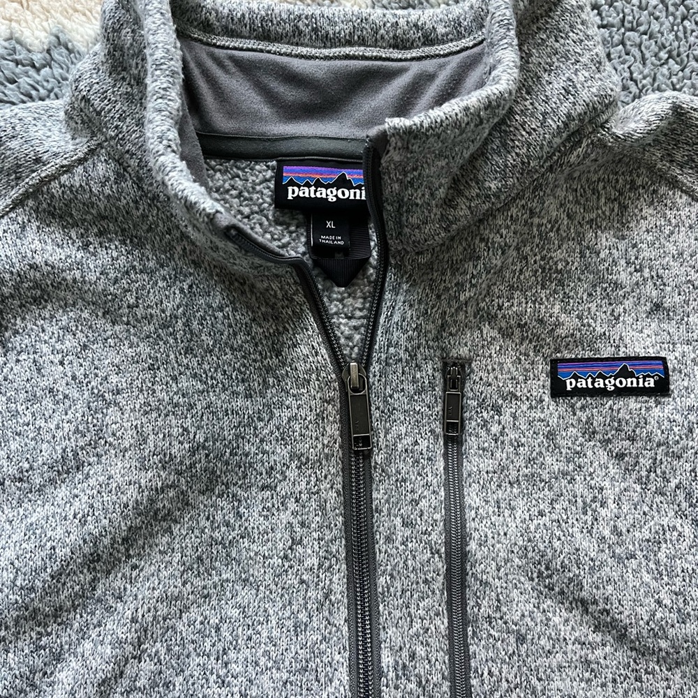 Patagonia Heather Gray Knit Quarter Zip Jacket